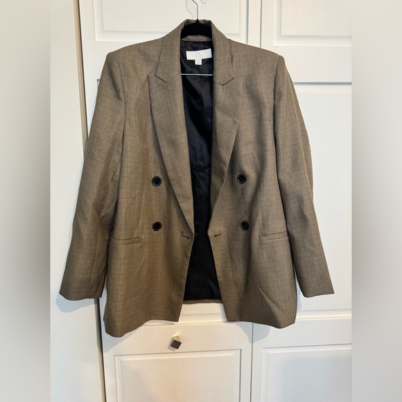 Zara Sand Taupe Double Breasted Blazer w/ Shoulder Pads | Size S | NWOT - Picture 10 of 11